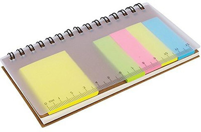 

PINZO Sticky Note Pads - 25 Sheets with Spiral Diary and Ruler, 4 Colors(Set Of 1, Multicolor)