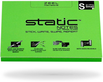 

STATIC STATIC NOTES 100 Sheets DRY ERASE, 1 Colors(Set Of 1, Green)