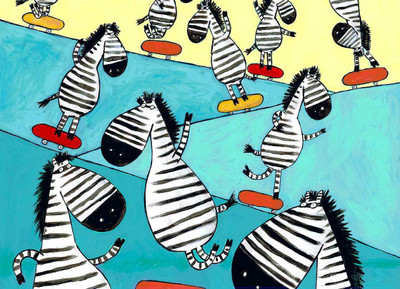 

Tallenge Art For Kids - Zebra Skate Boarding - A3 Size Rolled Poster For Kids Room Decor Paper Print(16.5 inch X 11.7 inch, Rolled)