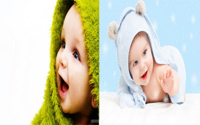 

Cute Baby Poster - 2 Pcs Combo Smiling New Born Kid Infant Child Wall Decor Photographic Paper(12 inch X 18 inch)