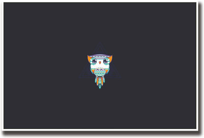 

Colourful Owl in Blue background Fine Art Print(12 inch X 18 inch, Rolled)