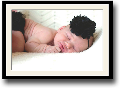 

Baby with black flower Fine Art Print(10 inch X 14 inch, Framed)