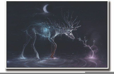 

Posterhouzz Reindeer made of water Fine Art Print(12 inch X 18 inch, Rolled)