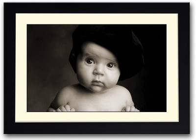 

Cute Baby B&W Fine Art Print(14 inch X 20 inch, Framed)