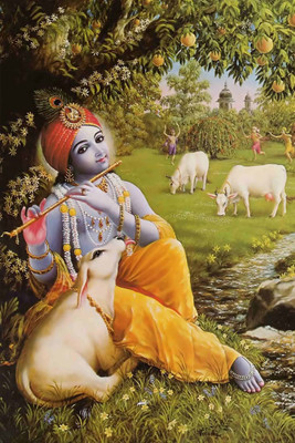 

Divine Krishna Blessings Paper Print(18 inch X 12 inch, Rolled)