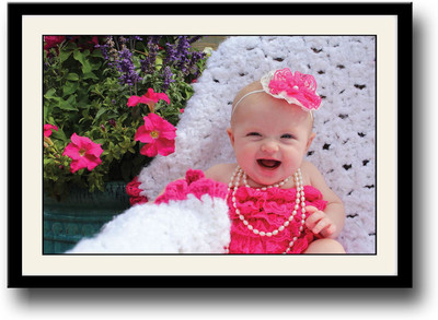 

Baby girl laughing in pink dress Fine Art Print(10 inch X 14 inch, Framed)