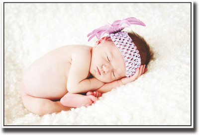 

Baby with purple bow Fine Art Print(12 inch X 18 inch, Rolled)