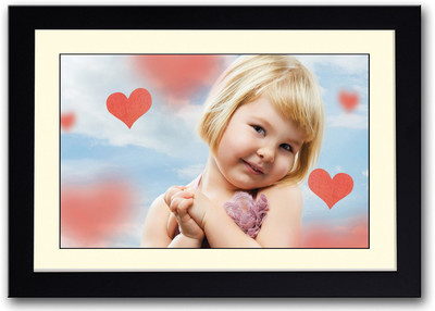 

Cute Girl Red Hearts Fine Art Print(14 inch X 20 inch, Framed)
