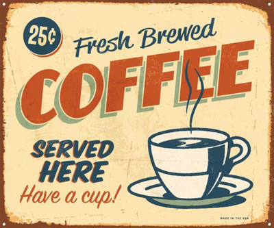 

Posterhouzz Coffee Served Here Pin Up Poster Fine Art Print(12 inch X 18 inch, Rolled)