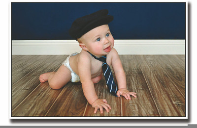 

Posterhouzz Baby with black hat and tie Fine Art Print(12 inch X 18 inch, Rolled)