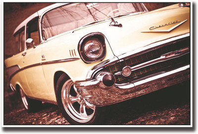 

Yellow vintage car Fine Art Print(12 inch X 18 inch, Rolled)