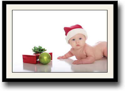 

Cute baby on Christmas Fine Art Print(10 inch X 14 inch, Framed)