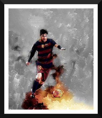 

Spirit Of Sports - Painitng - Soccer Superstars - Lionel Messi - A3 Size Framed Poster Paper Print(17 inch X 12 inch)