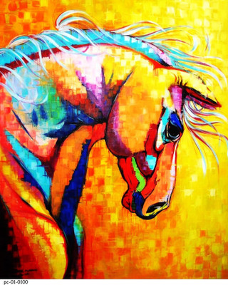 

Posterhouzz Poster -Yellow Horse 52 Fine Art Print(18 inch X 12 inch, Rolled)