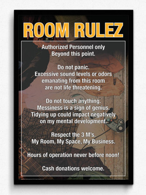 bCreative ROOM RULEZ (Officially Licensed) Framed Paper Print(19 inch X 13 inch) bCreative ROOM RULEZ (Officially Licensed) Framed Paper Print(19 inch X 13 inch)
