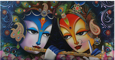 

Bm Traders Textured Modern Radha Krishna Fine Print Unframed Rolled Wall Poster (20 X 40 Inches) Fine Art Print(20 inch X 40 inch, Rolled)