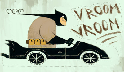 

Posterhouzz- Vroom Vroom Funny Batman Fine Art Print(12 inch X 18 inch, Rolled)