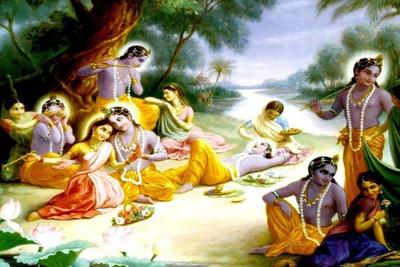 

Posterhouzz Radha Krishna Poster Fine Art Print(12 inch X 18 inch, Rolled)
