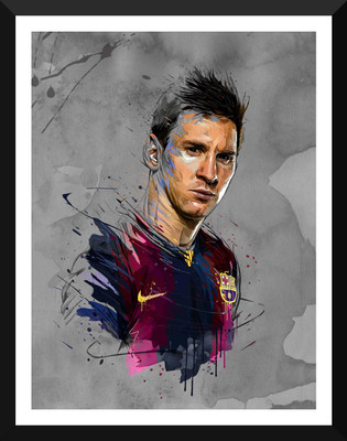 

Spirit Of Sports - Digital Art - Soccer Superstars - Lionel Messi - A3 Size Framed Poster Paper Print(17 inch X 12 inch)
