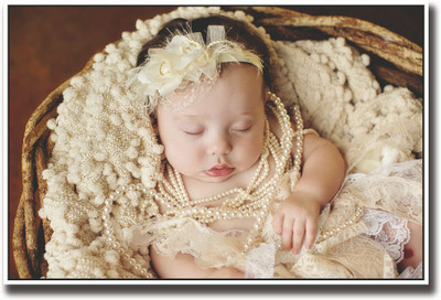 

Cute baby with pearl necklace Fine Art Print(12 inch X 18 inch, Rolled)