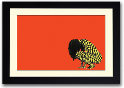 

Girl Wearing Yellow and Black Checks Fine Art Print(14 inch X 20 inch, Framed)