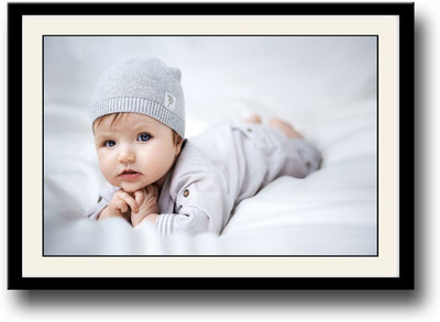 

Cute baby with a grey cap Fine Art Print(10 inch X 14 inch, Framed)
