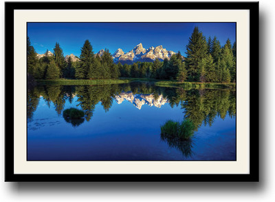 

Mountain reflection on Water Fine Art Print(10 inch X 14 inch, Framed)