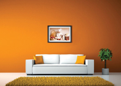 

Baby Chef With Flour Fine Art Print(14 inch X 20 inch, Framed)