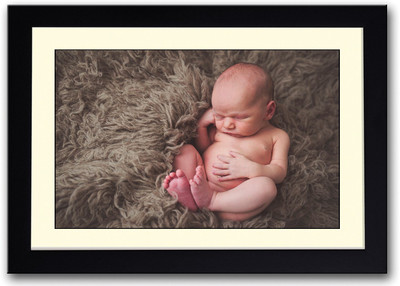 

Baby On Grey Fur Carpet Fine Art Print(14 inch X 20 inch, Framed)