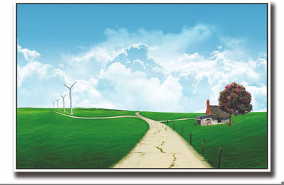 

Posterhouzz Road through farm Nature Fine Art Print(12 inch X 18 inch, Rolled)