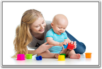 

Cute Baby with mother playing Paper Print(12 inch X 18 inch)
