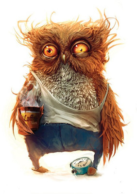 

Owl Coffee Alarm Clock Paper Poster 12"x18" Paper Print(13 inch X 19 inch, Rolled)