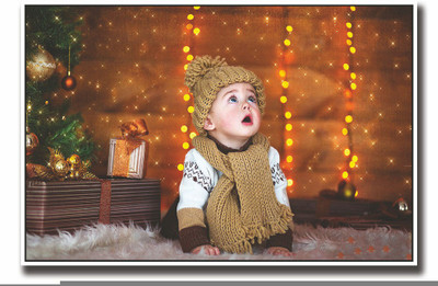 

Posterhouzz Cute baby boy with brown muffler Fine Art Print(12 inch X 18 inch, Rolled)