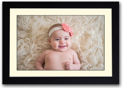 

Sweet Baby With Orange Bow Fine Art Print(14 inch X 20 inch, Framed)