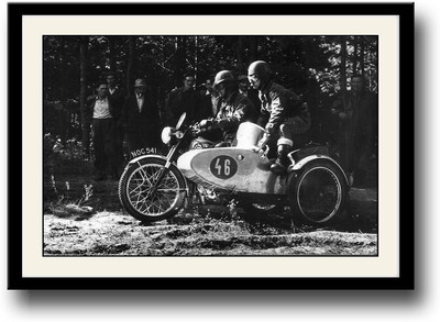 

Vintage Motorcycle race Fine Art Print(10 inch X 14 inch, Framed)