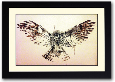 

Artistic Owl With Wings Fine Art Print(14 inch X 20 inch, Framed)