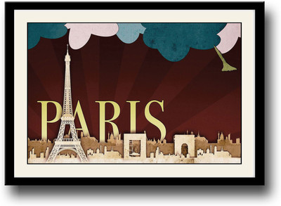 

Paris Eiffel tower Fine Art Print(10 inch X 14 inch, Framed)