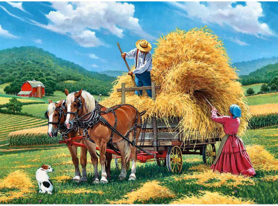 

Artwork of a Hay Farm - Medium Size Ready To Frame Rolled Digital Art Print On Photographic Paper(24 inch X 18 inch, Rolled)