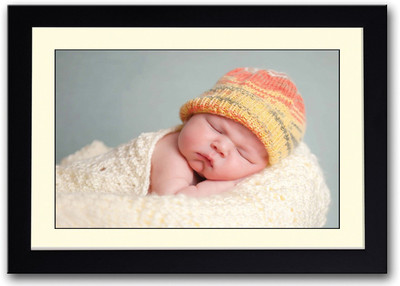

Cute Baby In Orange Cap Fine Art Print(14 inch X 20 inch, Framed)