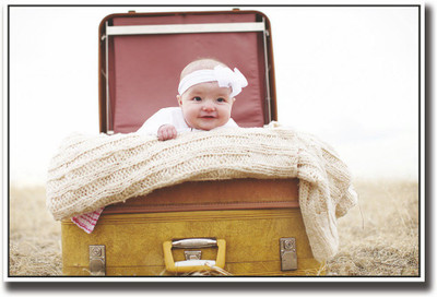 

Cute baby in luggage Fine Art Print(12 inch X 18 inch, Rolled)