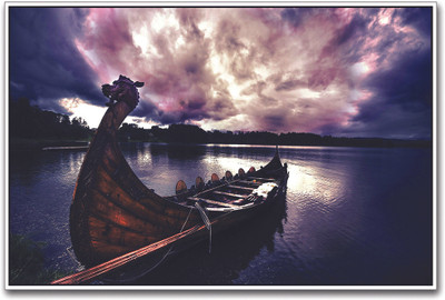 Beautiful Viking Boat Paper Print(12 inch X 18 inch) Beautiful Viking Boat Paper Print(12 inch X 18 inch)