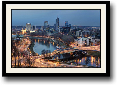 City Aerial Fine Art Print(10 inch X 14 inch, Framed)