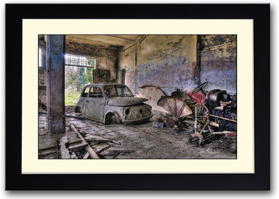 

Vintage Car Garage Fine Art Print(14 inch X 20 inch, Framed)
