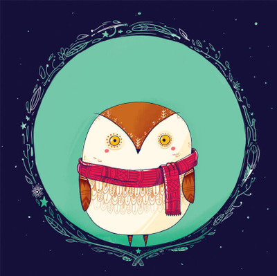 

Circle Owls Teal Fine Art Print(24 inch X 24 inch, Rolled)