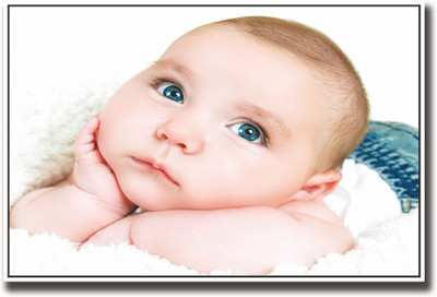 

Cute baby thinking Fine Art Print(12 inch X 18 inch, Rolled)