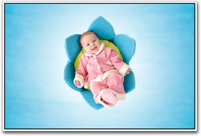 

Baby on Blue flower Paper Print(12 inch X 18 inch)