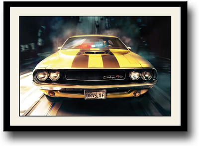 

Yellow super car Fine Art Print(10 inch X 14 inch, Framed)