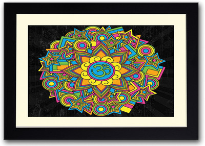 

Colourful Om Design Fine Art Print(14 inch X 20 inch, Framed)