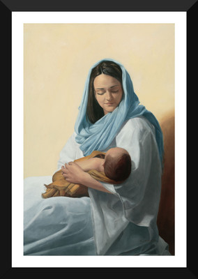 

Tallenge - Mary-Holding-Christ - Small Size Ready To Hang Framed Digital Art Print On Photographic Paper(12 inch X 8 inch, Framed)