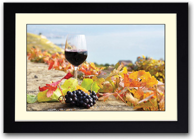 

Wine and Grapes Fine Art Print(14 inch X 20 inch, Framed)